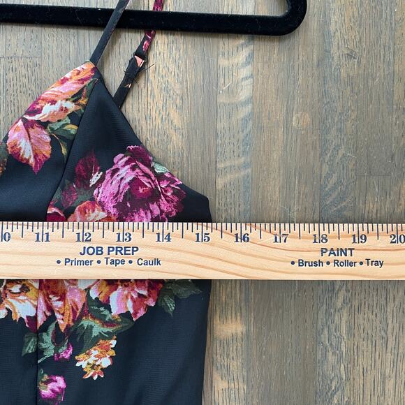 Ambiance Black Floral Maxi Romper Women’s L Whimsigoth Witchy Boho Festival - Picture 8 of 11